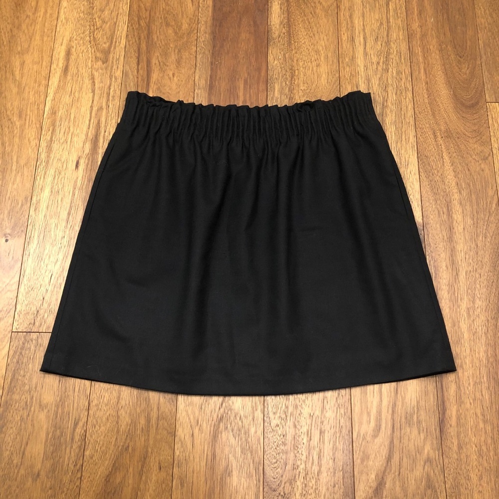 J Crew size 12 black wool blend mini skirt